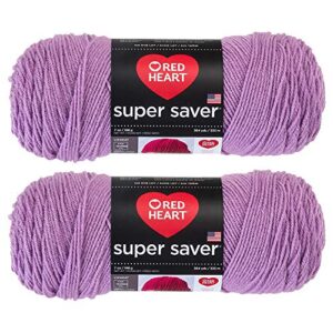 bulk buy: red heart super saver (2-pack) (orchid, 7 oz each skein)