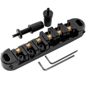 Musiclily 51.5mm Locking Roller Bridge Tune-O-Matic Bridge for Epiphone Les Paul SG Style Electric Guitar, Black