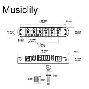 Musiclily 51.5mm Locking Roller Bridge Tune-O-Matic Bridge for Epiphone Les Paul SG Style Electric Guitar, Black