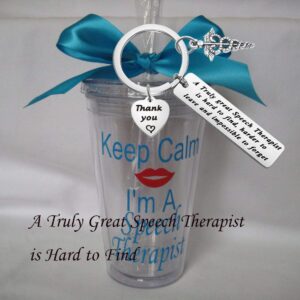 ENSIANTH Speech Therapist Keychain A Truly Great Speech Therapist is Hard to Find Keychin Speech Therapist Graduation Gift (Speech T key)