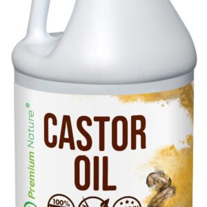 Castor Oil Pure Carrier Oil - Cold Pressed Castor Oil for Essential Oils Mixing Natural Skin Moisturizer Body & Face, Eyelash Caster Oil, Eyelashes Eyebrows Lash & Hair Growth Serum 1 Gallon