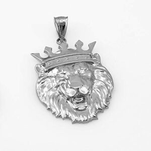 LA BLINGZ Sterling Silver Lion King Pendant (Large - 1.75")