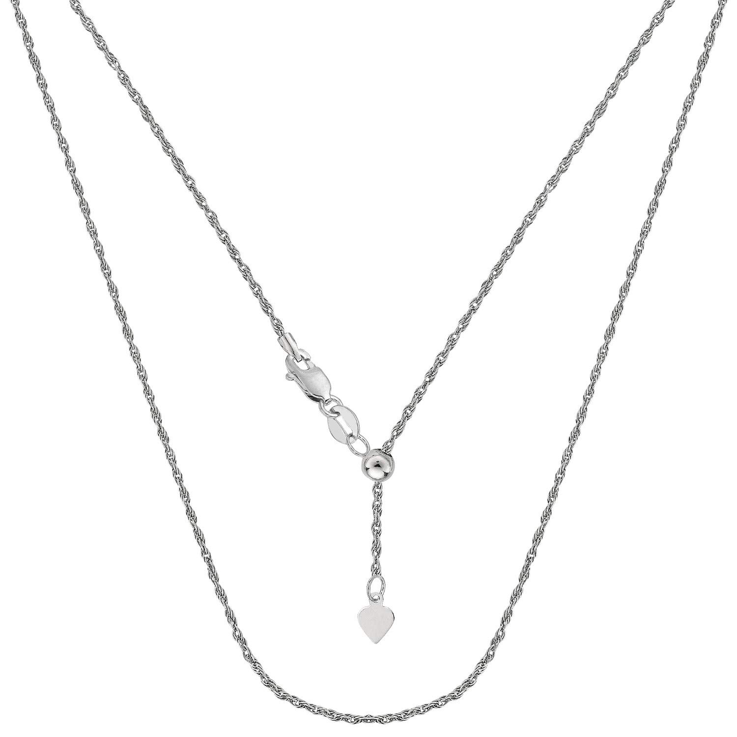 ARGENTO REALE| 925 Sterling Silver Adjustable Bolo Rope Chain Necklace| 1.5MM Sterling Silver Rope Chain Necklace |Bolo Necklace|Adjustable Necklace| Adjusts Up To 24 Inches