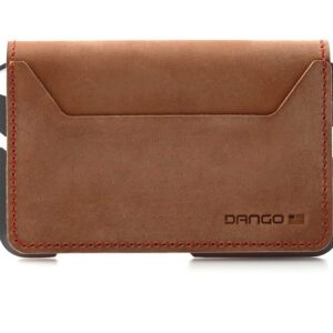 Dango Slim Minimalist Wallet for Men - RFID Blocking - Leather- Bifold, Rawhid/Slate Grey