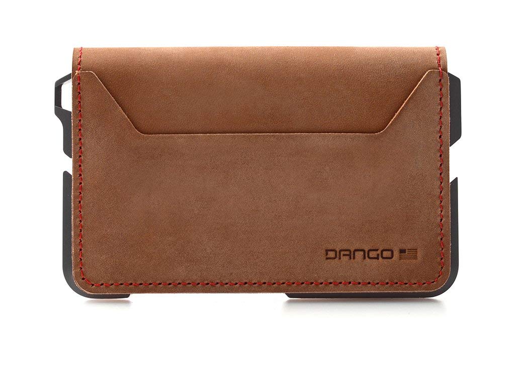 Dango Slim Minimalist Wallet for Men - RFID Blocking - Leather- Bifold, Rawhid/Slate Grey