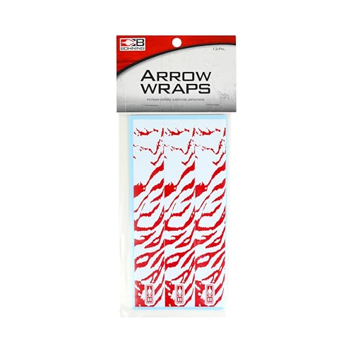 Bohning 7" Tiger Print Arrow Wraps, Standard, White & Red Tiger