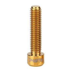 Bnineteenteam 2Pcs Alloy Disc Brake Caliper Screw Bolts M6 X 25mm Bolts Screws for Mountain Bike (Gold)