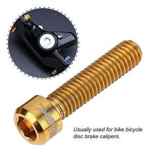 Bnineteenteam 2Pcs Alloy Disc Brake Caliper Screw Bolts M6 X 25mm Bolts Screws for Mountain Bike (Gold)