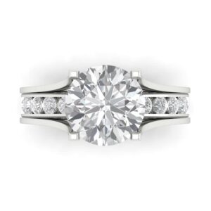 clara pucci 2.89ct round cut solitaire created white sapphire engagement promise anniversary bridal ring band set 14k white gold 5.5