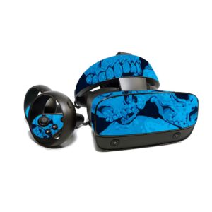 mightyskins skin for oculus rift s - blue skulls | protective, durable, and unique vinyl decal wrap cover | easy to apply, remove, and change styles | made in the usa