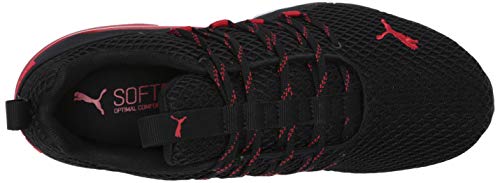 PUMA Mens Axelion Cross Trainer, SPARK PUMA Mens Black-High Risk Red, 10.5