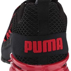 PUMA Mens Axelion Cross Trainer, SPARK PUMA Mens Black-High Risk Red, 10.5