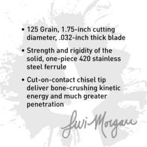 Swhacker Levi Morgan Series 2-Blade All Steel Broadhead 1.75" 125 Grain Pack.