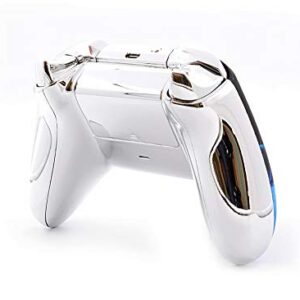 "Chromium Blue Fire" UN-MODDED Custom Controller compatible with Xbox One S Unique Design (with 3.5 Jack)