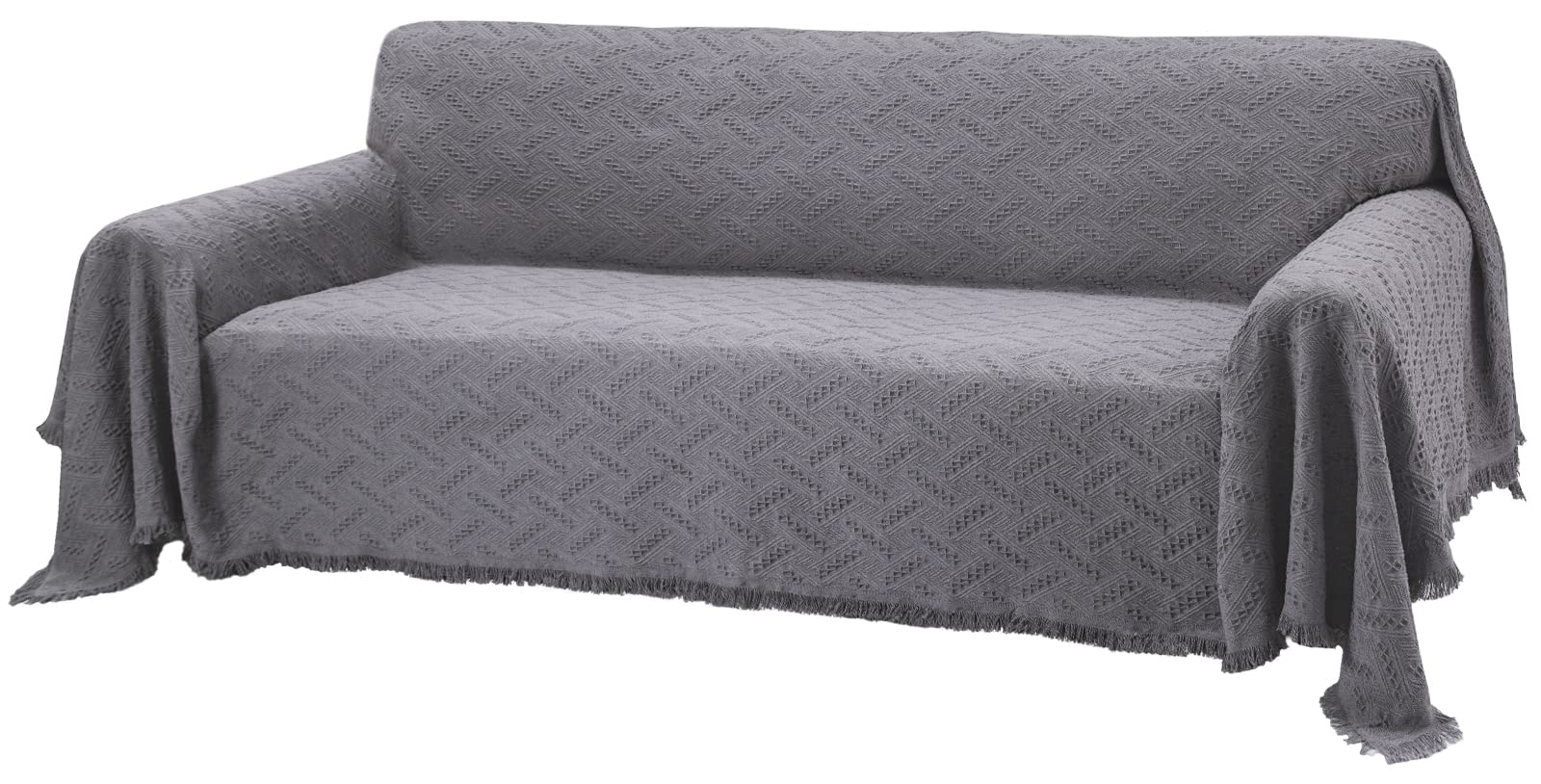 Rose Home Fashion Couch Cover Blanket, Couch Covers for 3 Cushion Couch Sofa Pet Friendly, Sofa Covers Washable(Large, Dark Grey)