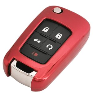 Red TPU Key Fob Cover Case Jacket Skin Glove Holder for Chevy Chevrolet Equinox Camaro Cruze Malibu Volt Park Impala Buick Regal Verano Lacrosse