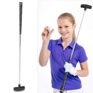 Kids Putter, 24inch Multiple Color Stainless Steel Two-Way Putter Equipment Set(Black)