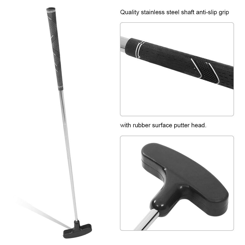 Kids Putter, 24inch Multiple Color Stainless Steel Two-Way Putter Equipment Set(Black)