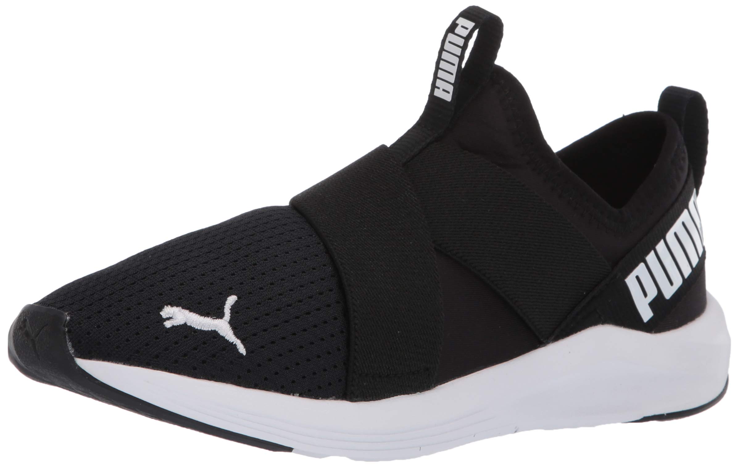 PUMA Womens Prowl Slip On Cross Trainer, Womens Black Womens White, 7