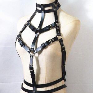 Women Leather Body Chest Harness Waist Belt Straps Suspenders Punk Adjustable (QS026)