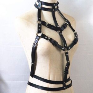 Women Leather Body Chest Harness Waist Belt Straps Suspenders Punk Adjustable (QS026)