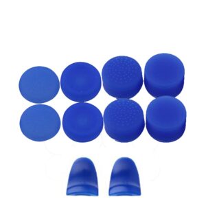 replacement l2 r2 buttons trigger extender + silicone analog thumb stick cap cover grip thumbsticks joystick for sony ps4 ps4 pro slim controller (blue)