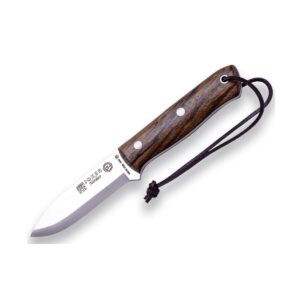 joker sports hunting knife nordico cn119, walnut wood handle, 3.94 inches blade of böhler k720 carbon steel, brown leather sheath, tool for fishing, hunting, camping and hiking