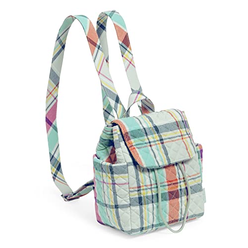 Vera Bradley Women's Performance Twill Medium Travel Duffle Bag, Pastel Plaid - Recycled Cotton, One Size