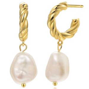 baroque pearl earrings [18k gold plated - .925 sterling silver] - vintage/art deco/gala/evening wear/elegant/ballroom/bridal