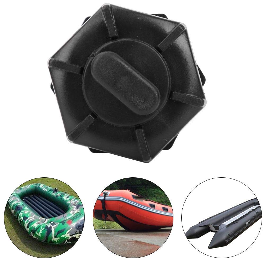 Single Matte Black PVC Drain Valve Long Service Life Easy to Use Plastic Drain Valve for Inflatable Boats Fishing Boat Kayak Accessory