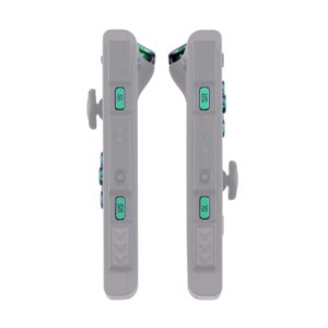 eXtremeRate DIY Full Set Buttons for Nintendo Switch & Switch OLED, Replacement Button for JoyCon, ABXY Direction Keys SR SL L R ZR ZL + - Home Capture Trigger Buttons Springs - Chameleon Green Purple