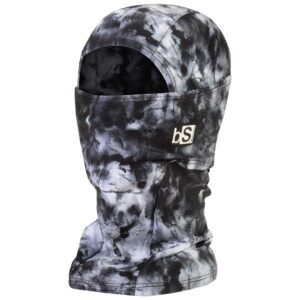 blackstrap hood balaclava face mask, dual layer cold weather headwear for men and women (tie dye black)