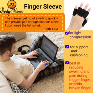 BodyMoves Finger Splint plus sleeve (2 pc set, Aqua Blue)