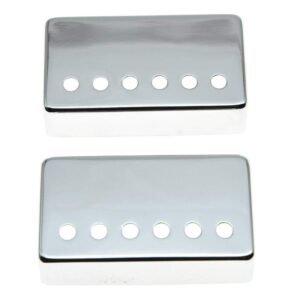 kaish set of 2 humbucker guitar pickup cover brass humbucker pickup covers 49.2mm/52mm pole spacing pickup covers chrome