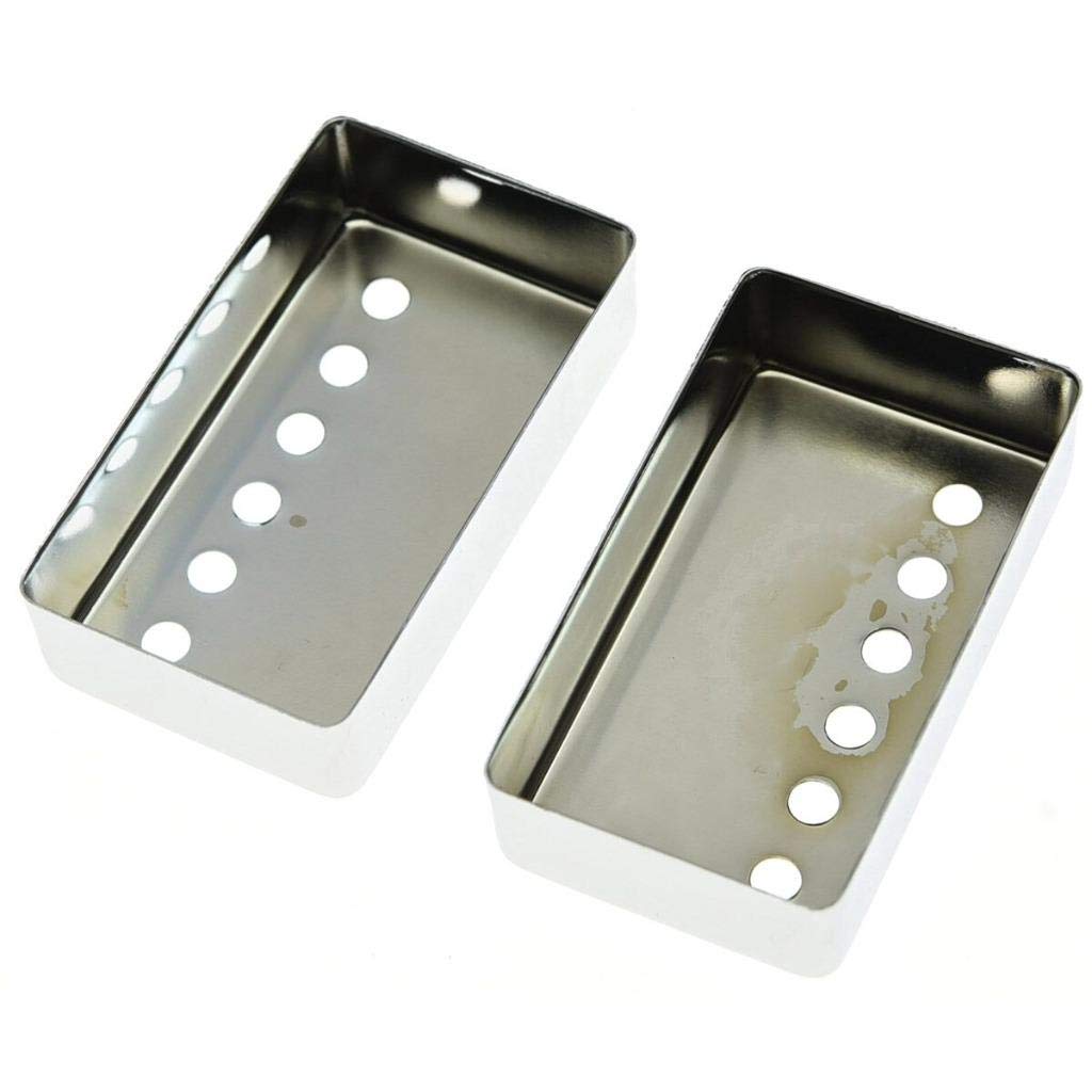 KAISH Set of 2 Humbucker Guitar Pickup Cover Brass Humbucker Pickup Covers 49.2mm/52mm Pole Spacing Pickup Covers Chrome