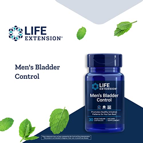 Life Extension Mens Bladder Control - Prostate & Bladder Health Supplement - For Support Urination & Sleep Patterns with Melatonin, Beta Sitosterol - Non-GMO, Gluten-Free, Vegetarian - 30 Capsules