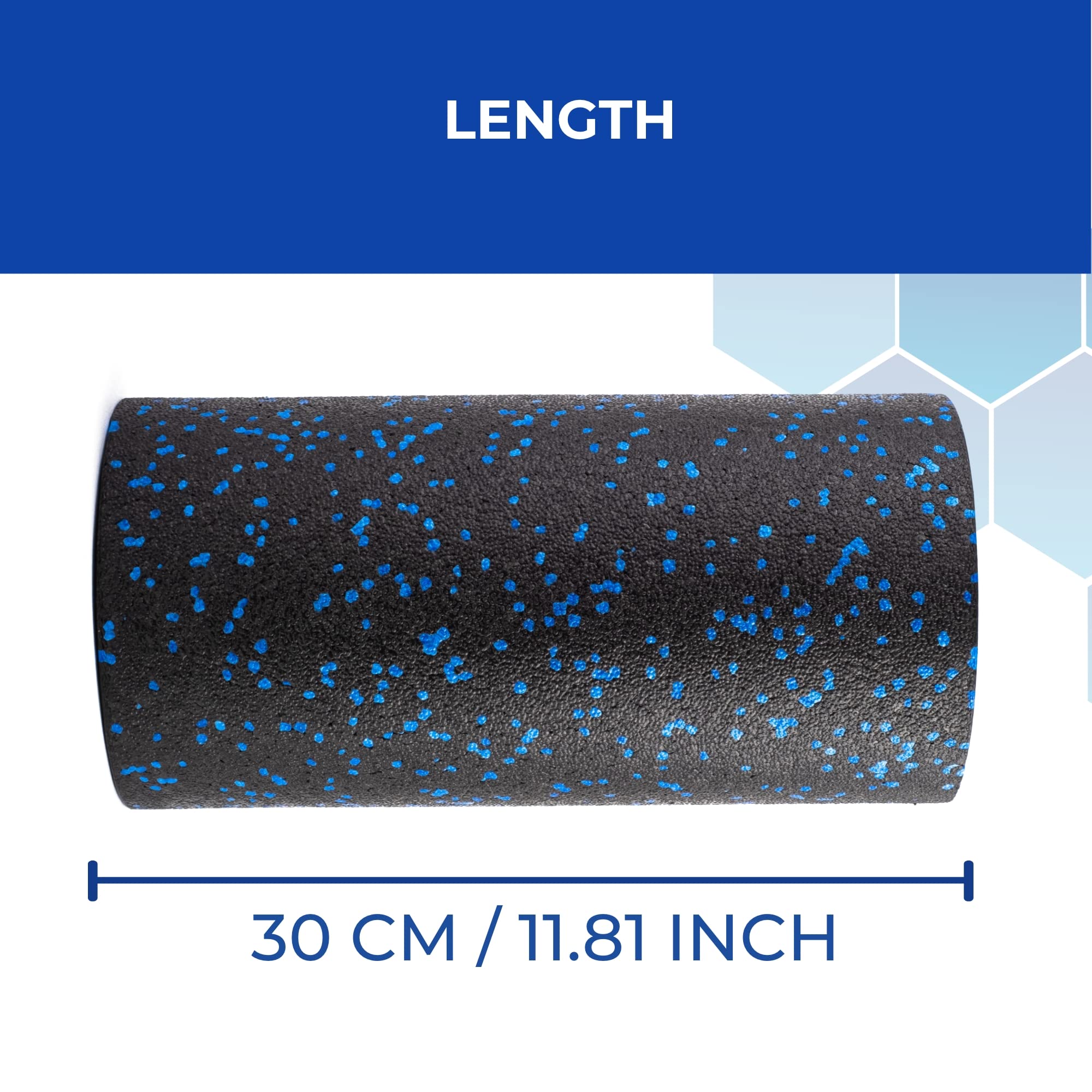 EVEREST FITNESS Foam Roller - Medium Density Level - Foam Rollers for Back Pain or Muscle Massage - Physical Therapy Roll for Legs or Body - Deep Tissue Massage - Black/Blue