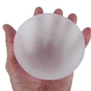 CircuitOffice Carved Selenite Bowl (3.5-4"), Cleanse and Charge Crystals Or Gemstones, for Healing, Metaphysical, Meditation, Wicca, Decoration or Gift