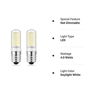 E17 LED Bulbs Under Microwave Over Stove Lights, Daylight 6000K, 40W Incandescent Equivalent, Non-Dimmable, Pack of 2