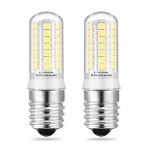 E17 LED Bulbs Under Microwave Over Stove Lights, Daylight 6000K, 40W Incandescent Equivalent, Non-Dimmable, Pack of 2