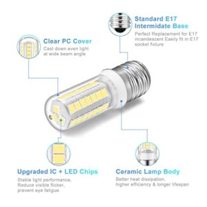 E17 LED Bulbs Under Microwave Over Stove Lights, Daylight 6000K, 40W Incandescent Equivalent, Non-Dimmable, Pack of 2