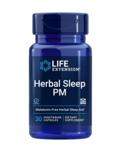 life extension herbal sleep pm – natural sleep supplement without melatonin - with lemon balm, honokiol & chamomile extracts for healthy sleep - non-gmo, gluten-free - 30 vegetarian capsules