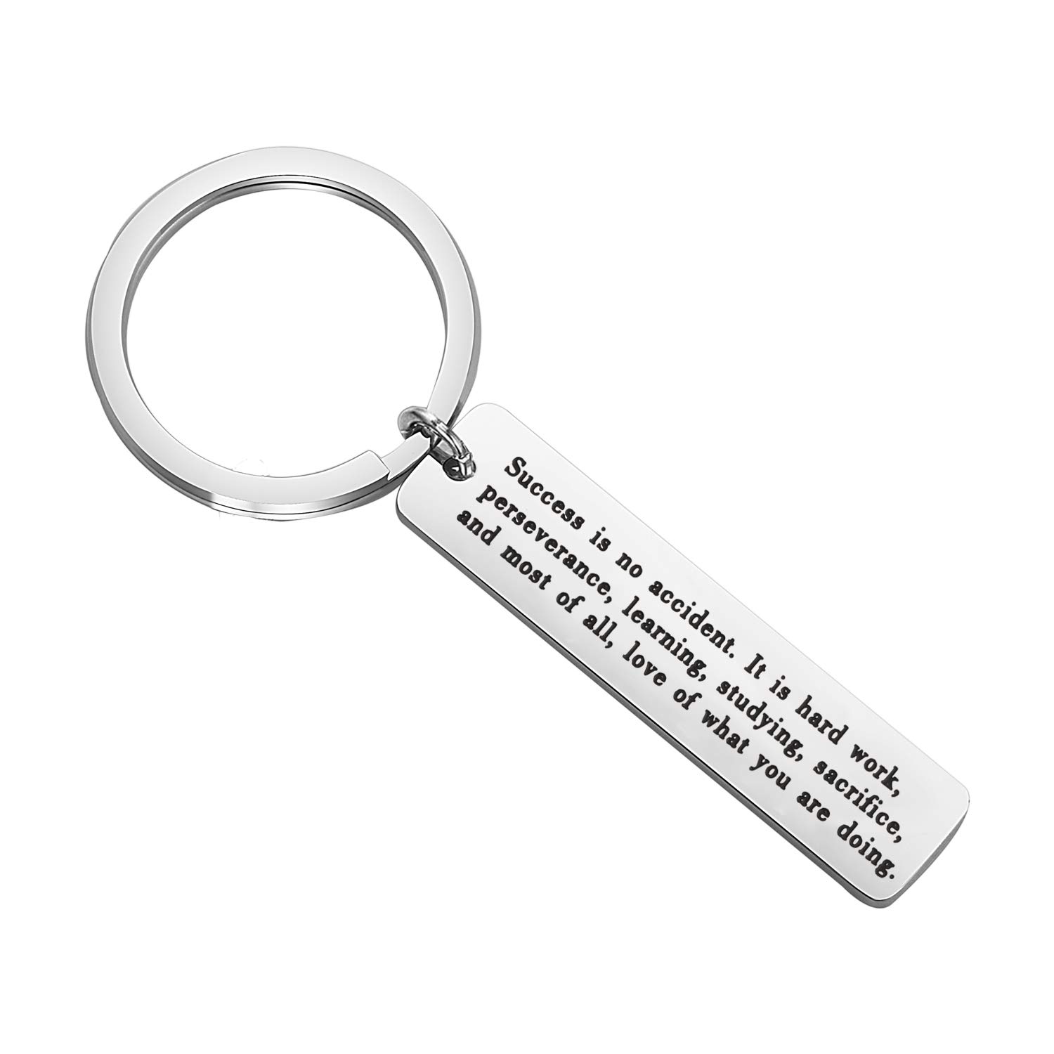 MYOSPARK Success Is No Accident Pele inspirational Quote Keychain Sport Player Motivational Gift Encouragement Gift (Success quote keychain)