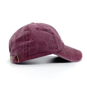 Waldeal Women's Embroidered Dog Mom Dad Hat Adjustable Washed Baseball Cap Burgundy