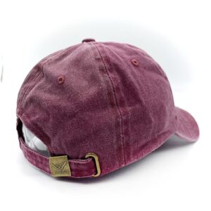 Waldeal Women's Embroidered Dog Mom Dad Hat Adjustable Washed Baseball Cap Burgundy