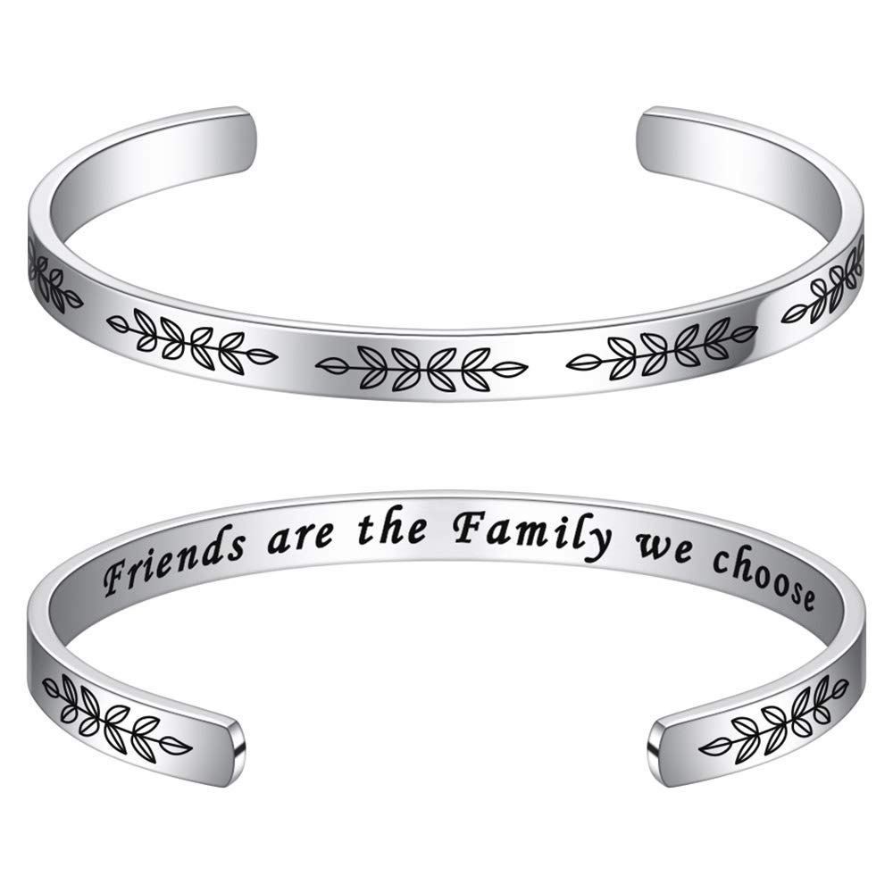 Friends are Family We Choose Bracelet - Friendship Bracelet Christmas Jewelry for Friend, Long Distance Friendship Gifts for Women Friend Female Her BFF Birthday, Mothers Day Present Gift for Friends