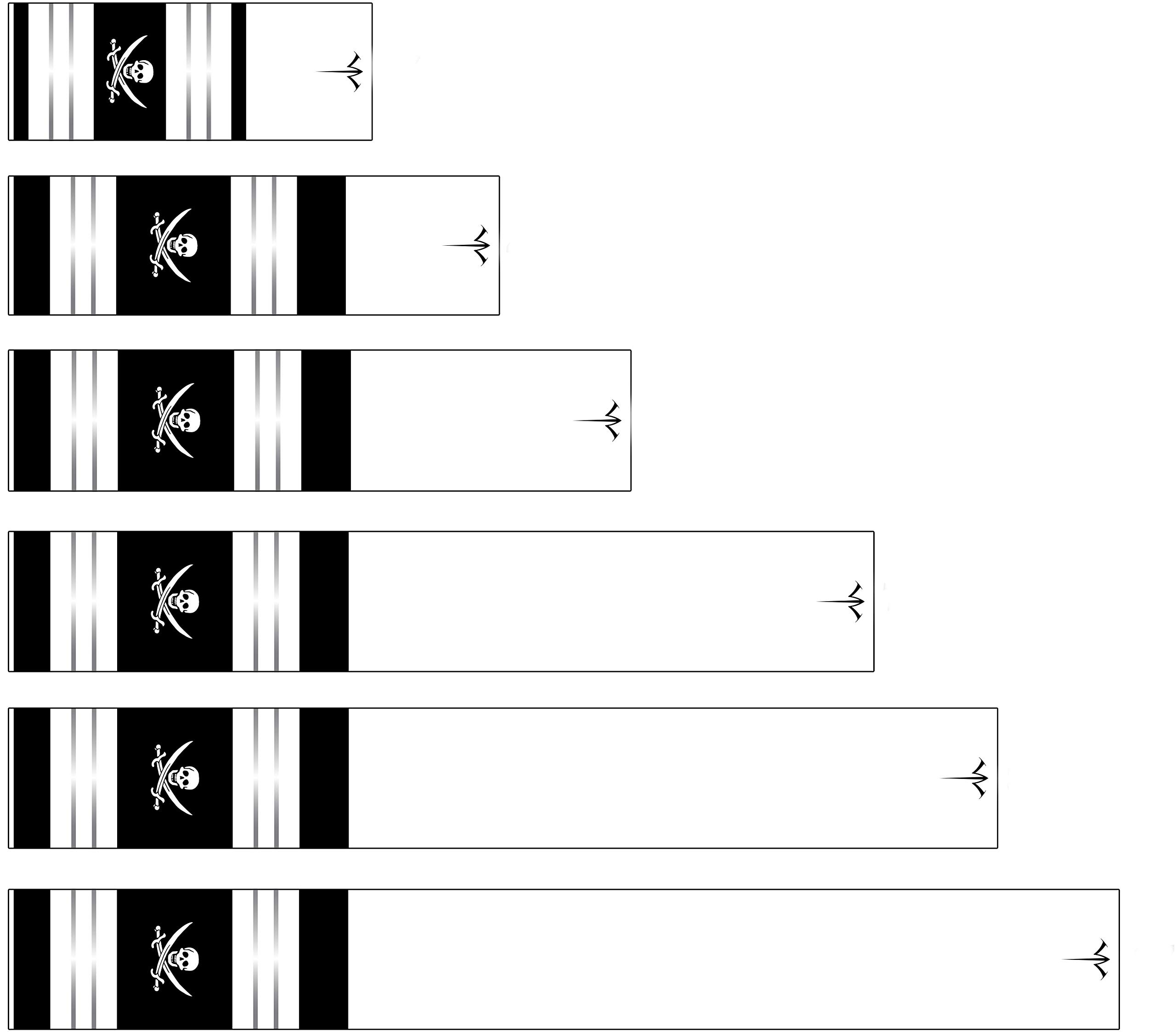 White Water Archery Non-Laminated Skull and Swords Calico Jack White Flag Traditional Arrow Wraps 15 Pc Choose Length Width (4, 1.4)