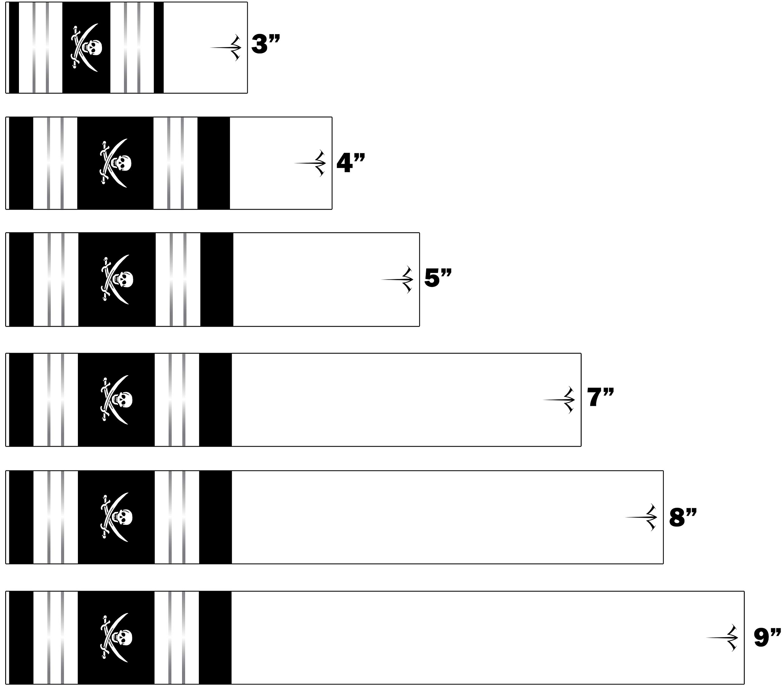 White Water Archery Non-Laminated Skull and Swords Calico Jack White Flag Traditional Arrow Wraps 15 Pc Choose Length Width (4, 1.4)