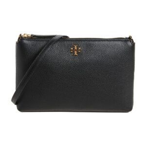 Tory Burch Women's Mercer Pebbled Wallet Crossbody, Black, One Size