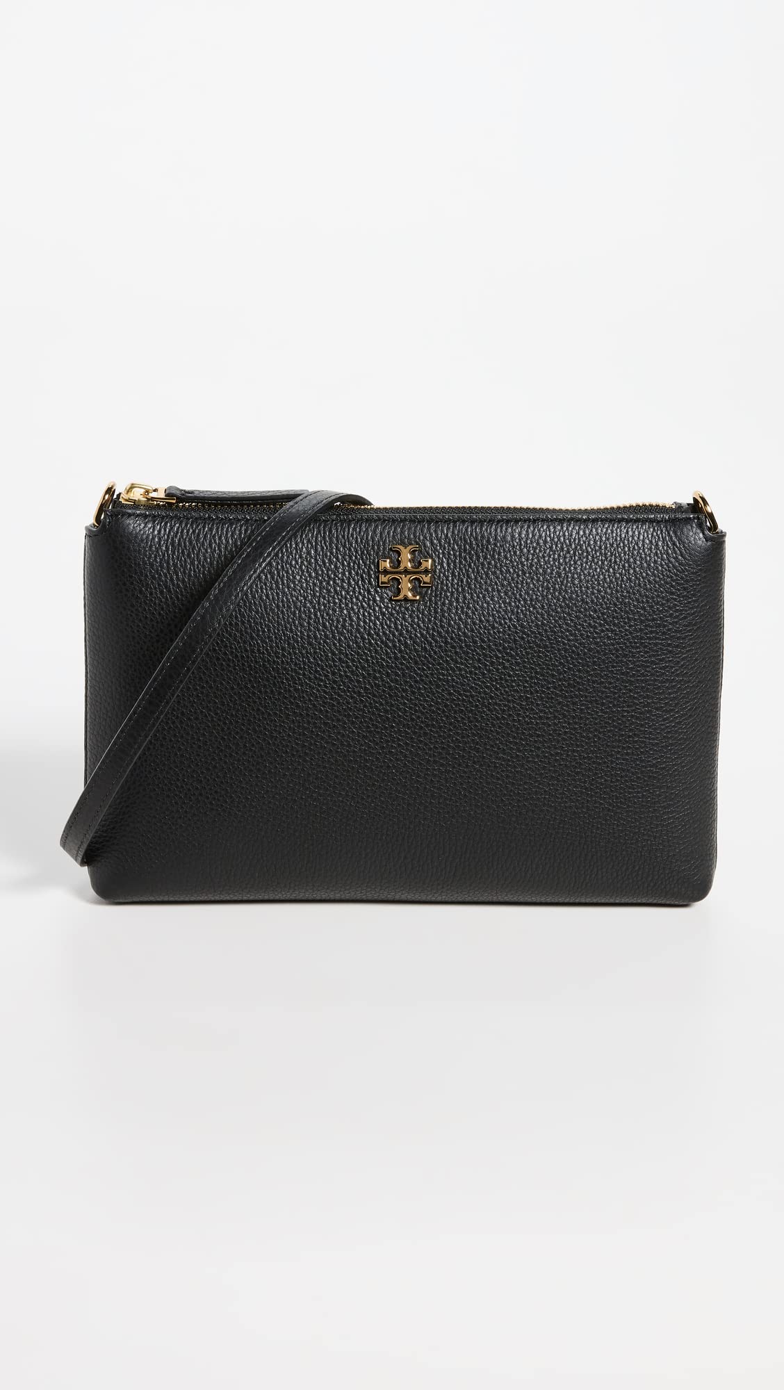 Tory Burch Women's Mercer Pebbled Wallet Crossbody, Black, One Size